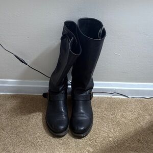 Frye Black Veronica Slouch Leather Boots